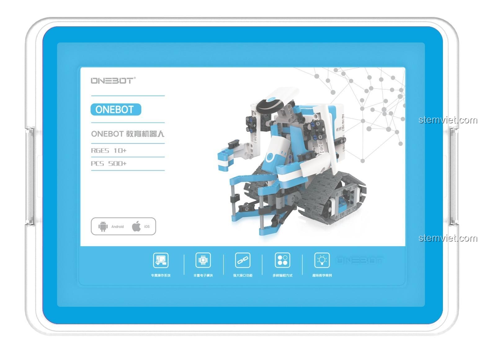 Toàn bộ 980 chi tiết của bộ lắp ráp Robot thông minh ONEBOT được xếp ngay ngắn, thể hiện sự đa dạng và phong phú.