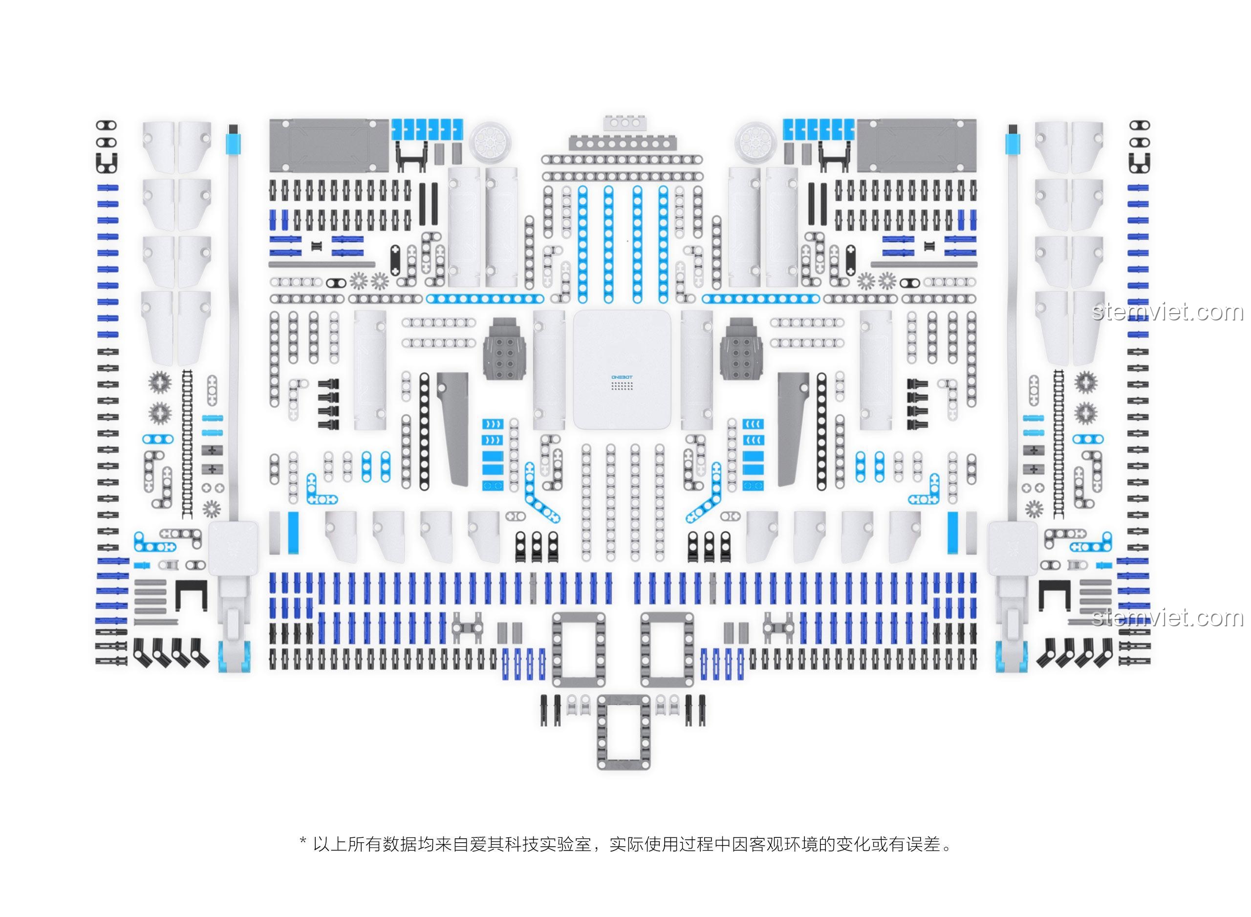 Hộp sản phẩm Robot thông minh ONEBOT AIQIEDU01 với hình ảnh robot bánh xích, phù hợp cho trẻ từ 10 tuổi.