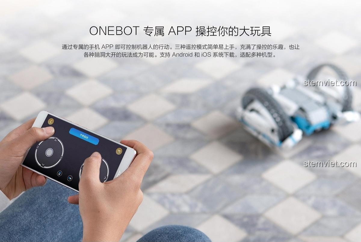 Giao diện ứng dụng điều khiển trên điện thoại cho Robot Lập Trình ONEBOT, dễ dàng sử dụng và đầy thú vị.