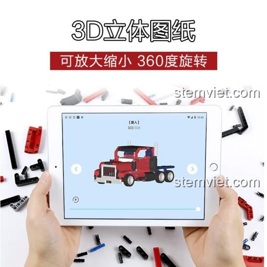 Hướng dẫn lắp ráp 3D trên ứng dụng cho bộ lắp ráp Nezha Transformers ONEBOT OBTFS27AIQI, đồ chơi lập trình thông minh, dễ dàng lắp ráp.
