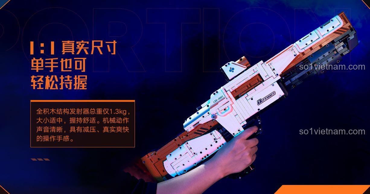 Mô hình súng bắn đạn Defender Launcher ONEBOT XJXL08IQI