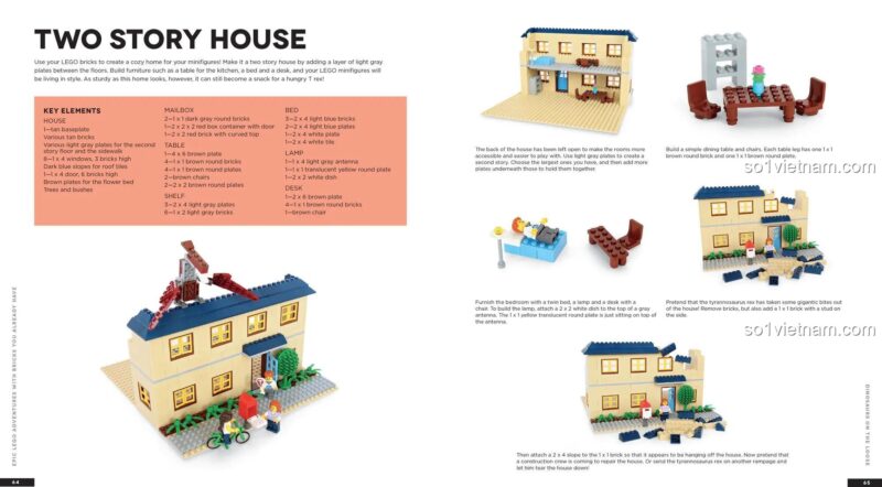 Sách sáng tạo LEGO® ISBN9781624143861, hướng dẫn xây nhà hai tầng LEGO®, phát triển tư duy không gian cho bé 5 tuổi, giá hời.