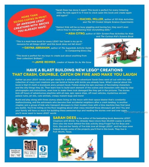 Sách sáng tạo LEGO® Epic LEGO Adventures with Bricks You Already Have của Page Street Publishing ISBN9781624143861, với các đánh giá tích cực, giúp bé trai bé gái 5 tuổi phát triển tư duy, giá tiết kiệm.