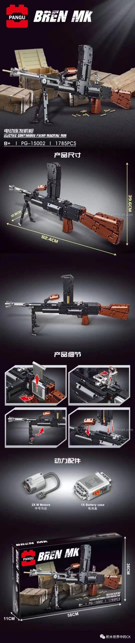 Toàn cảnh mô hình Súng máy hạng nhẹ Bren MK PANGU PG-15002