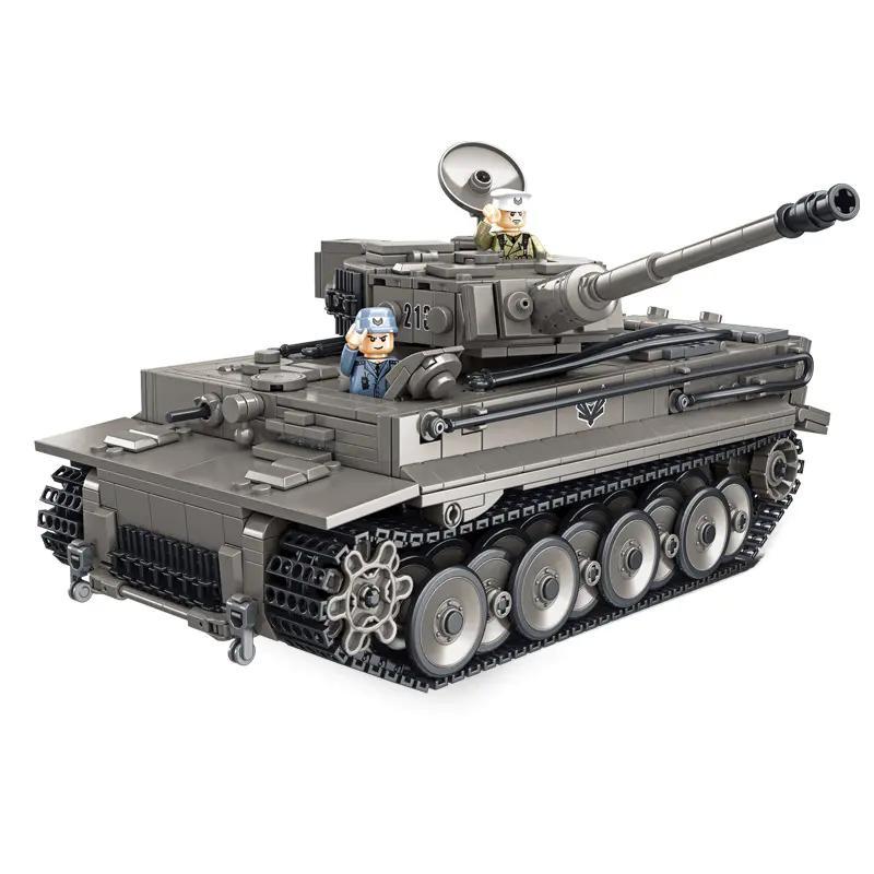 Mô hình xe tăng hạng nặng Tiger I Panlos 632015 lắp ráp chi tiết