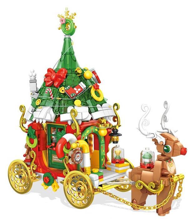 Bộ lắp ghép Xe Tuần Lộc Giáng Sinh Panlos Brick 601012, đồ chơi mô hình Giáng Sinh có đèn LED, phù hợp bé trai và bé gái 6 tuổi, giá tốt.