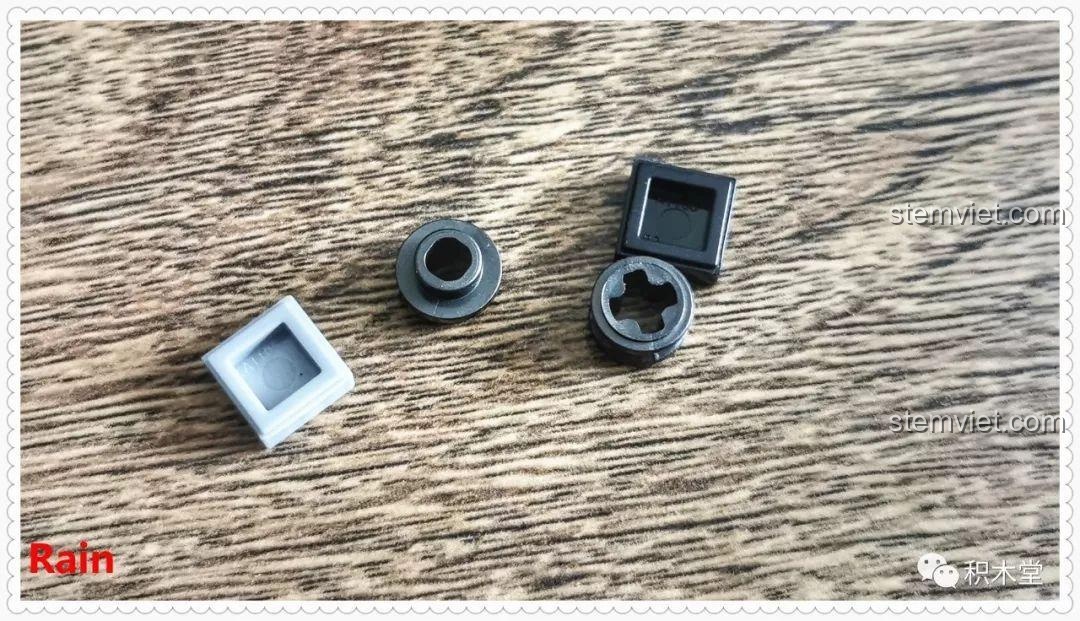 Các mảnh ghép ghế ngồi trong toa khách của bộ lắp ráp Tàu Hỏa Xanh Lá Cây Panlos Brick 610008, cần lắp ráp lặp lại nhiều lần.