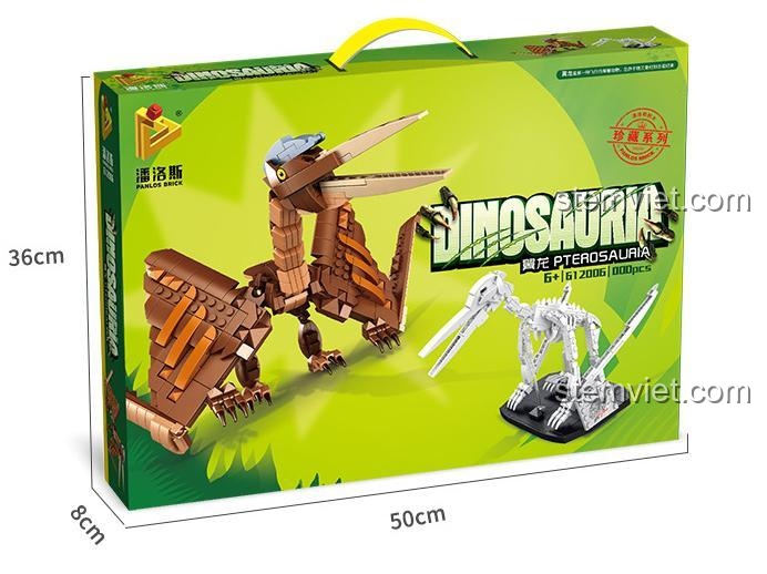 Chi tiết bộ đồ chơi mô hình Dực Long và bộ xương Panlos Brick 612006, đồ chơi lắp ráp 612006.