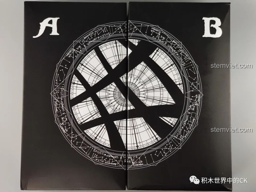 Hai cuốn sách hướng dẫn lắp ráp của bộ Panlos Brick 613001 Sanctum Sanctorum Doctor Strange, chia thành phần A và B.