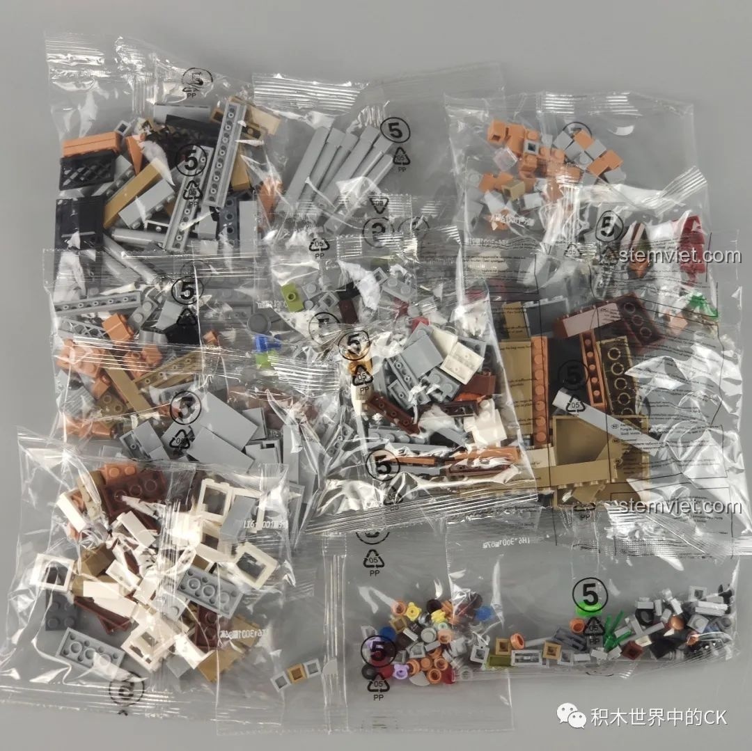 Các túi mảnh ghép số 5 của bộ Panlos Brick 613001 Sanctum Sanctorum Doctor Strange, chứa các chi tiết nhỏ hơn.