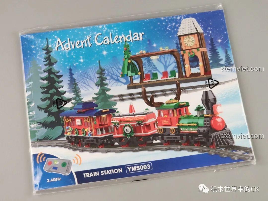 Bìa sách hướng dẫn lắp ráp bộ Panlos Brick 613005 Ga Tàu Hỏa Giáng Sinh với hình ảnh mô hình hoàn chỉnh.