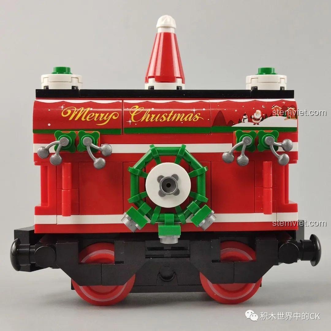 Mặt trước của toa than tàu hỏa Panlos Brick 613005 Ga Tàu Hỏa Giáng Sinh.