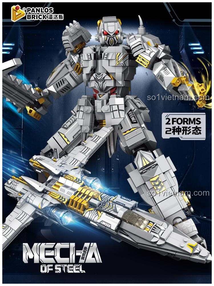 Hộp sản phẩm bộ lắp ráp Thủ lĩnh Decepticon Megatron Panlos Brick, món quà sinh nhật tuyệt vời cho bé trai.