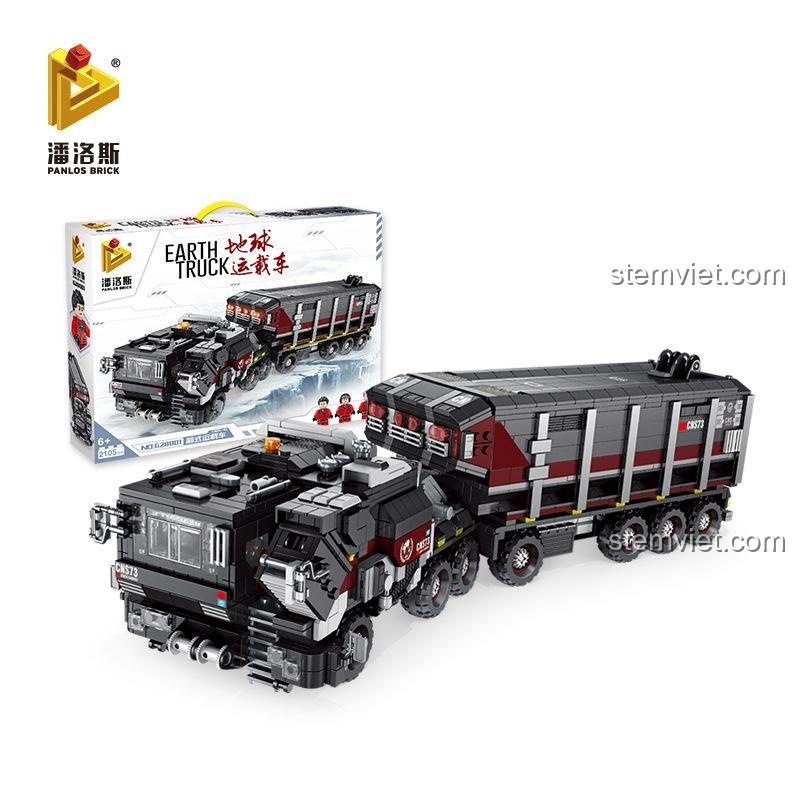 Hình ảnh hộp sản phẩm và mô hình hoàn thiện của bộ xếp hình Panlos Brick 628001, một lựa chọn giá tốt so với LEGO®.