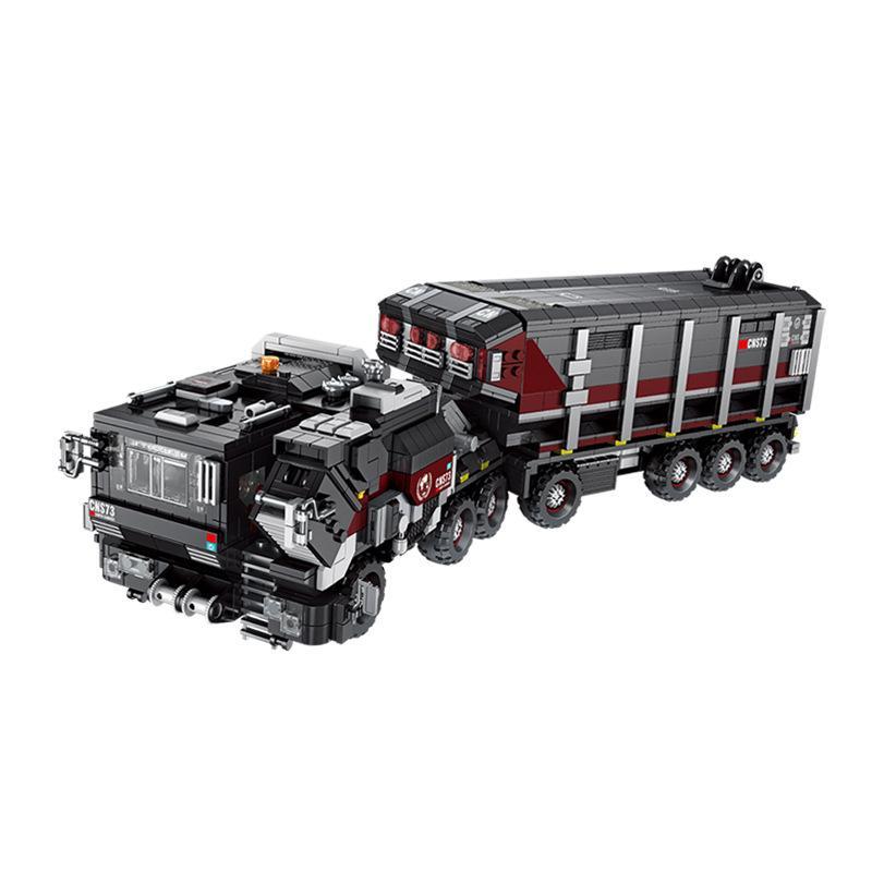 Mô hình đồ chơi mô hình Xe tải CN373 628001 hoàn thiện, góc nhìn chính diện, thể hiện sự hầm hố và chi tiết của xe tải vận chuyển.