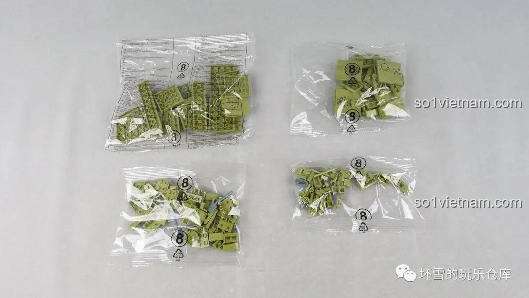 Các túi gạch bước 8, những chi tiết cuối cùng để hoàn thiện siêu phẩm Xe tăng hạng nặng T28 Panlos Brick 628010.