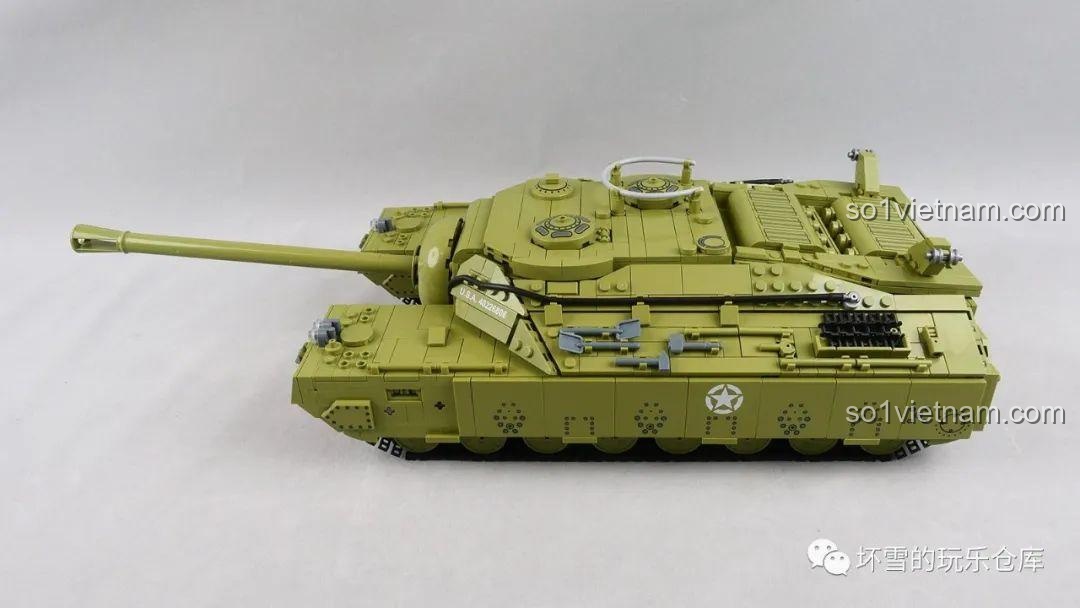 Mô hình Xe tăng hạng nặng T28 ở dạng T28 (không có xích phụ), trông gọn gàng nhưng vẫn rất hầm hố.