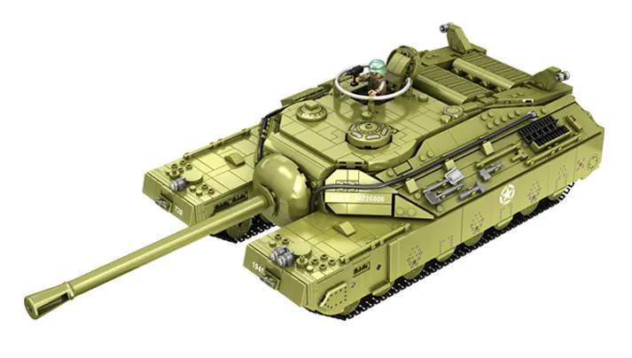 Mô hình đồ chơi lắp ráp Xe tăng hạng nặng T28 Panlos Brick 628010, một bộ xếp hình quân sự chi tiết dành cho bé trai trên 6 tuổi, giá rẻ.