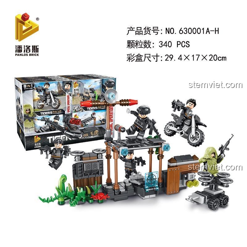 Kích thước hộp lớn của bộ đồ chơi Lính đặc nhiệm 630001.