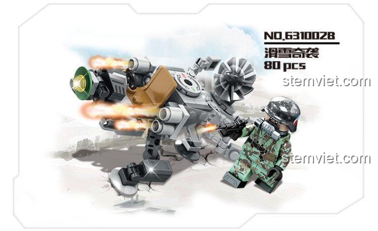 Mô hình robot hợp thể Hành Động Công Lý từ bộ lắp ráp Panlos Brick 631002, đồ chơi sáng tạo cho bé trai 6 tuổi.