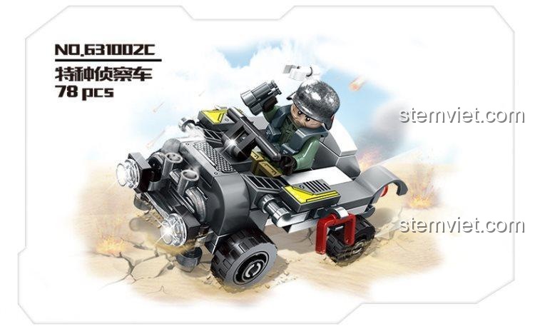 Mô hình robot hợp thể Justice Action từ bộ lắp ráp Panlos Brick 631002, đồ chơi xếp hình quân sự cho bé trai 6 tuổi.