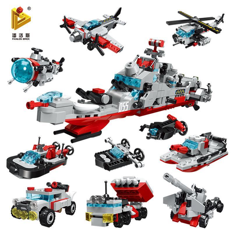 Panlos Brick 633004-H Tên lửa Tàu khu trục - Bộ đồ chơi quân sự 8 trong 1