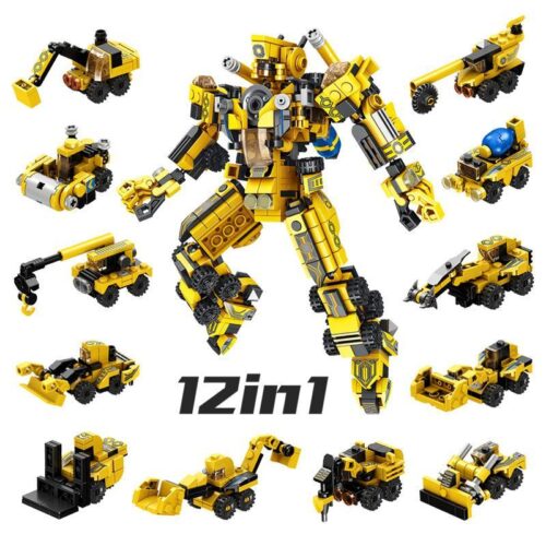 Tổng hợp 12 mẫu xe công trình và robot mecha hợp thể từ bộ lắp ghép Panlos Brick 633008. Đồ chơi sáng tạo cho bé trai 6 tuổi, giá rẻ.