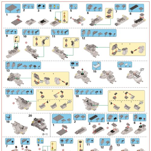 Sách hướng dẫn lắp ráp Máy bay vận tải Osprey 8 trong 1 Panlos Brick 633022, Hướng dẫn lắp ráp Panlos Brick 633022 Máy bay chiến đấu 3 trong 1 PDF gốc chất lượng cao