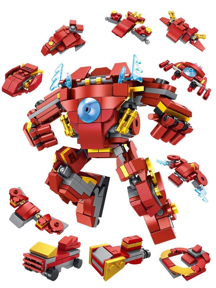 Bộ lắp ráp Panlos Brick 633030G mô hình Robot Hulkbuster hợp thể từ 10 mẫu nhỏ, đồ chơi sáng tạo cho bé trai 6 tuổi giá rẻ.