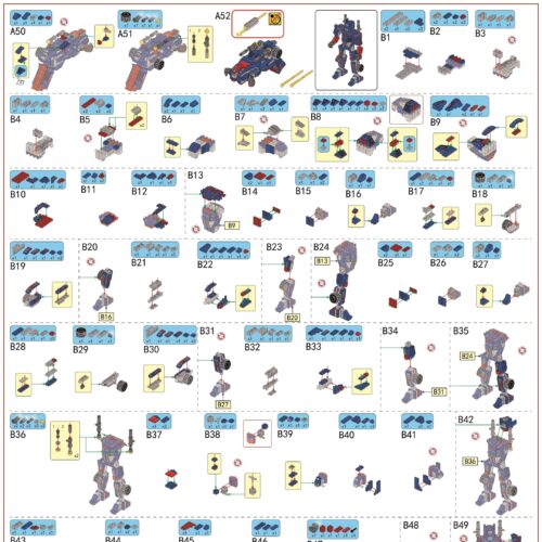 Bộ Súng Lắp Ráp Biến Hình Robot 2 trong 1 Panlos Brick 633101 Hướng Dẫn Lắp Ráp PDF Gốc Chất Lượng Cao