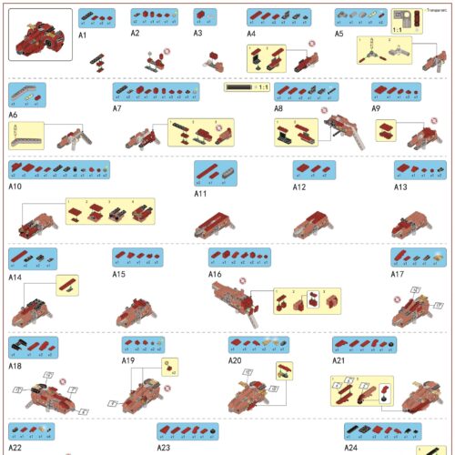 Bộ Lắp Ráp Robot Biến Hình 3 trong 1 thành Xe và Súng Panlos Brick 633102 hướng dẫn lắp ráp Panlos Brick 33102 Súng đồ chơi