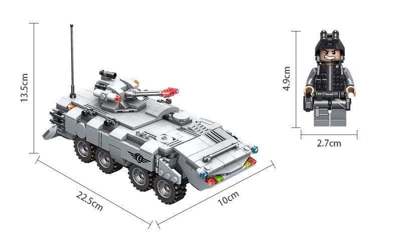 Bộ đồ chơi Xe tăng lưỡng cư Panlos Brick 635012 chất lượng cao, giá tốt cho bé trai 6 tuổi, có ảnh hộp sản phẩm.