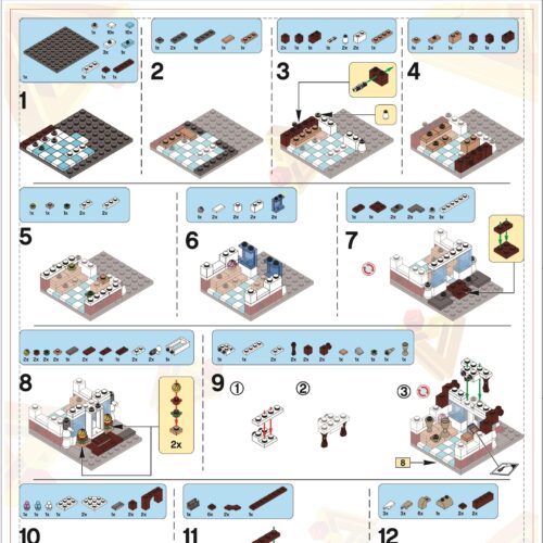 Sách Hướng Dẫn Lắp Ráp Cửa hàng kem Panlos Brick 657033 Mô hình kiến trúc