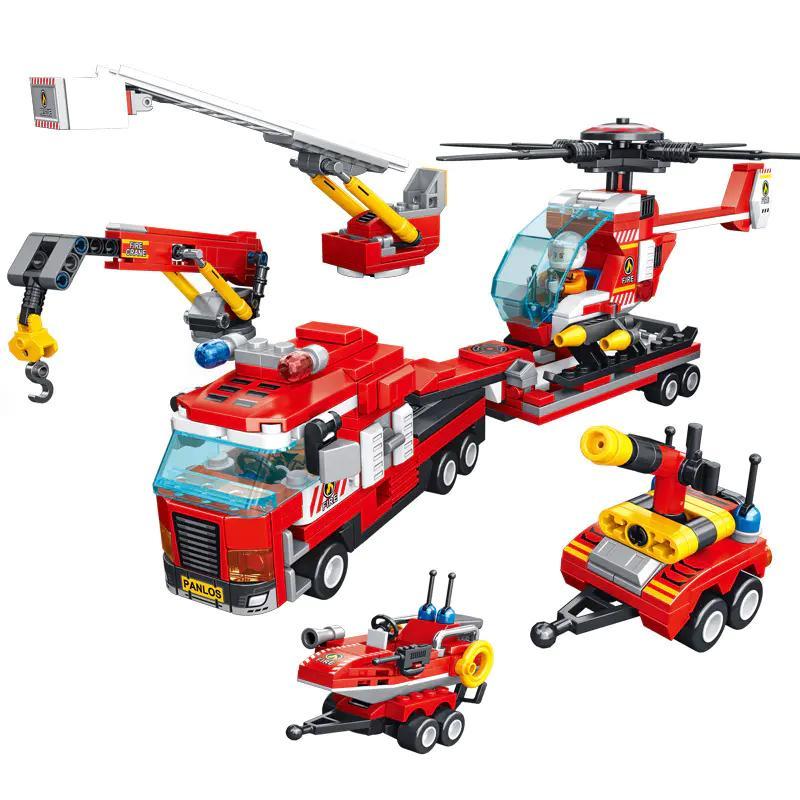 Panlos Brick 659007 Đội Cứu Hộ Chữa Cháy - Bộ lắp ghép xe cứu hỏa 646 mảnh