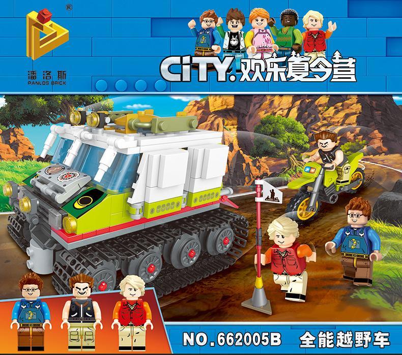 Bộ lắp ráp Panlos Brick 662005B Xe Địa Hình Đa Năng với 413 mảnh ghép, phù hợp cho bé trai 6 tuổi, giá tốt, chất lượng cao, có 4 minifigure và bánh xích di chuyển linh hoạt.