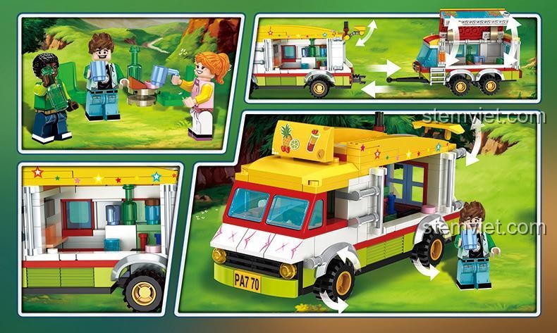 Đồ chơi mô hình Xe cắm trại Inbrixx 2006B với 5 minifigure, bộ xếp hình xe du lịch dã ngoại chất lượng cao, phù hợp bé 6 tuổi.