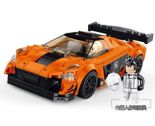 Bộ lắp ráp siêu xe McLaren P1 GTR Panlos Brick 666025 màu cam cho bé trai 6 tuổi.
