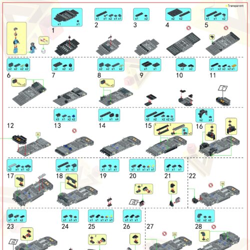 Sách Hướng Dẫn Lắp Ráp Xe Đua Dodge Viper ACR Panlos Brick 666026 | Hướng dẫn lắp ghép Panlos Brick 666026 Siêu xe Dodge Viper ACR