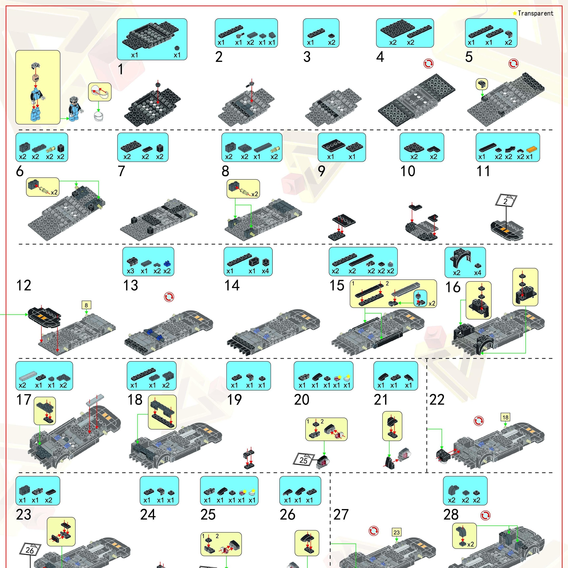 Sách Hướng Dẫn Lắp Ráp Xe Đua Dodge Viper ACR Panlos Brick 666026 | Hướng dẫn lắp ghép Panlos Brick 666026 Siêu xe Dodge Viper ACR