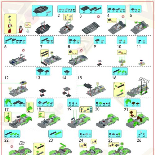 Xe Đua Porsche 911 GT3 RS Panlos Brick 666027 sách hướng dẫn lắp ráp PDF gốc chất lượng cao