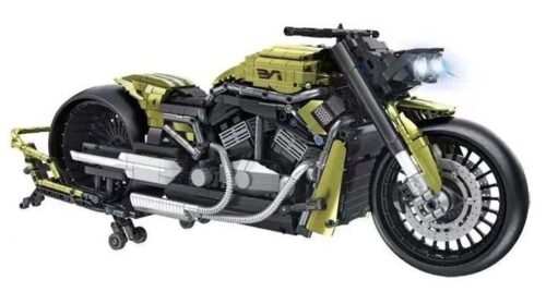 Mô hình đồ chơi lắp ráp Panlos Brick 672110 Mô tô Phantom Đêm tỉ lệ 1:5 màu vàng đen hầm hố, món quà sáng tạo cho con trai trên 6 tuổi.