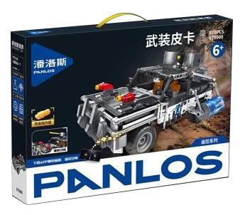 Bộ lắp ráp xe bán tải quân sự Panlos Brick 675008 điều khiển từ xa, 870 chi tiết, màu đen xám, dành cho bé trai 6 tuổi, giá tốt