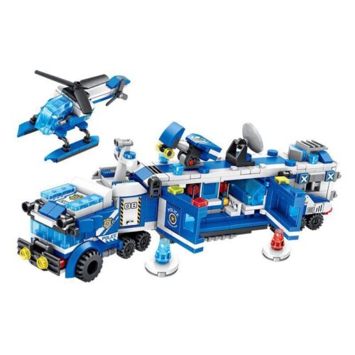 Bộ lắp ghép Xe Chỉ Huy Di Động Cảnh Sát Panlos Brick 681001E, đồ chơi mô hình cảnh sát 8 trong 1 cho bé trai 6 tuổi, chất lượng cao, giá tốt.