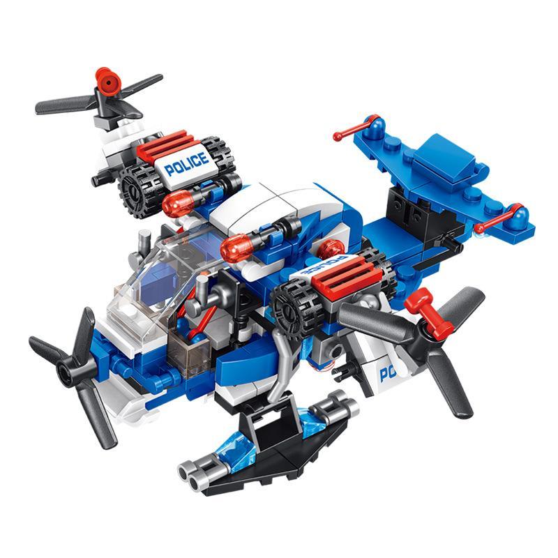 Bộ đồ chơi Panlos Brick 681008F Máy bay tuần tra cảnh sát lắp ráp 12 kiểu, đồ chơi mô hình cảnh sát cho bé trai 6 tuổi, giá tốt.