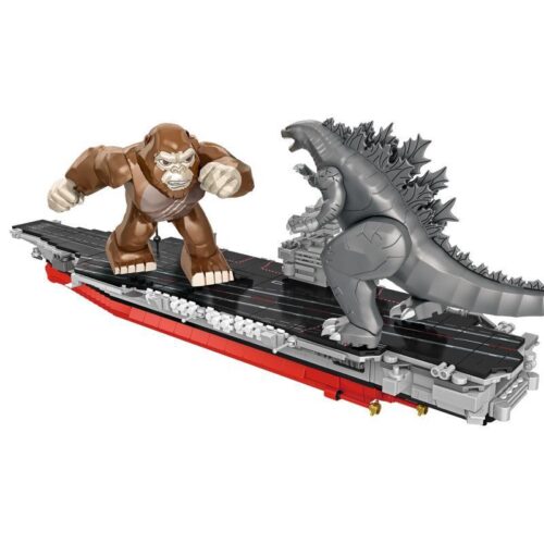 Bộ lắp ráp Trận chiến Godzilla King Kong Panlos Brick 687101, đồ chơi mô hình tàu sân bay cho bé trai 6 tuổi, giá tốt