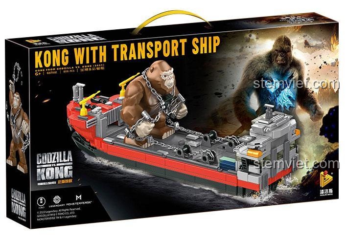Hộp sản phẩm đồ chơi mô hình Godzilla vs. Kong 687102 của Panlos Brick giá rẻ.