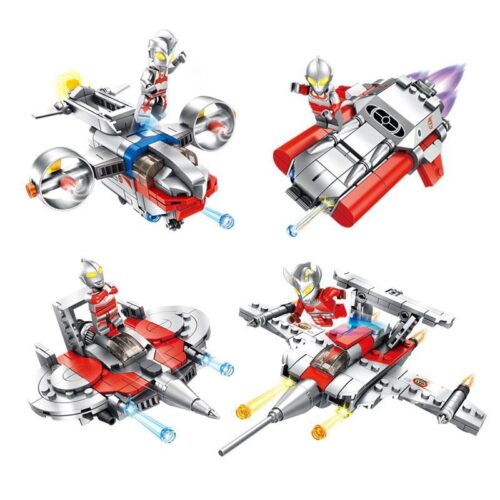 Bộ lắp ghép Tàu vũ trụ Ultraman Panlos Brick 690001A 4 trong 1, đồ chơi lắp ráp mô hình Ultraman cho bé trai 6 tuổi, giá tốt.
