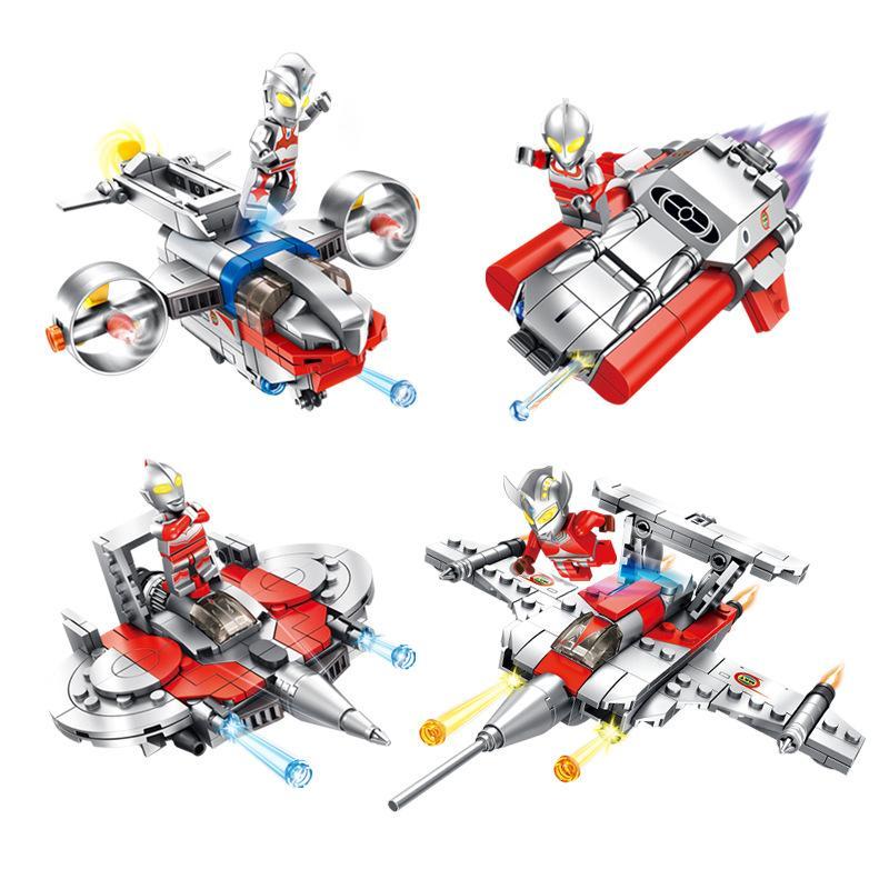 Bộ lắp ghép Panlos Brick 690001D Phi thuyền Ultraman 4 trong 1, đồ chơi lắp ráp Chiến cơ Ultraman cho bé trai 6 tuổi, đồ chơi mô hình Ultraman giá tốt.