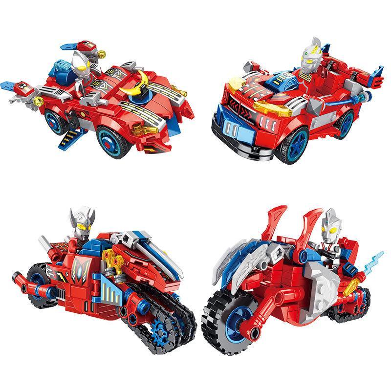 Bộ lắp ghép Ultraman Panlos Brick 690032: 4 mẫu xe chiến đấu Ultraman biến hình độc đáo, đồ chơi lắp ráp cho bé trai 6 tuổi, giá tốt.