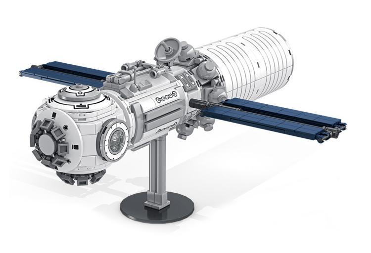 Mô hình lắp ráp Mô-đun lõi Thiên Hòa Panlos Brick 691006 nhìn từ phía trước, một bộ lắp ráp giá rẻ cho bé trai 6 tuổi yêu thích không gian.